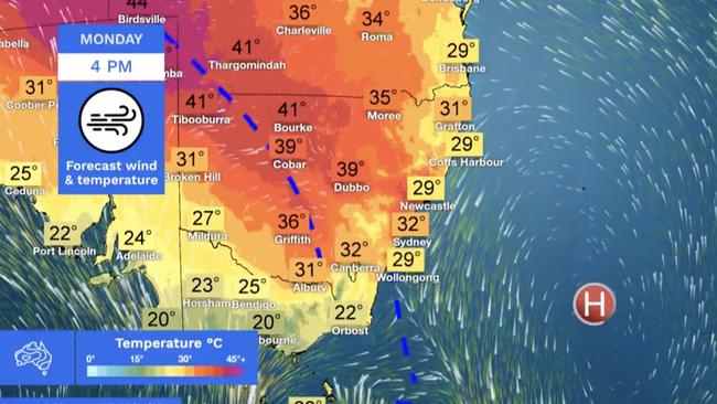 South-east Australia can expect to see a cool change from Sunday. Picture: BOM