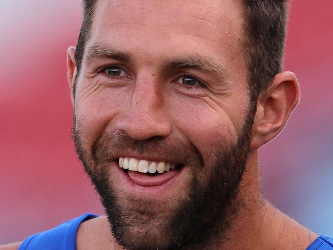 Western Bulldogs training at the Whitten Oval. Travis Cloke trained lightly at todays session .Pic : Michael Klein