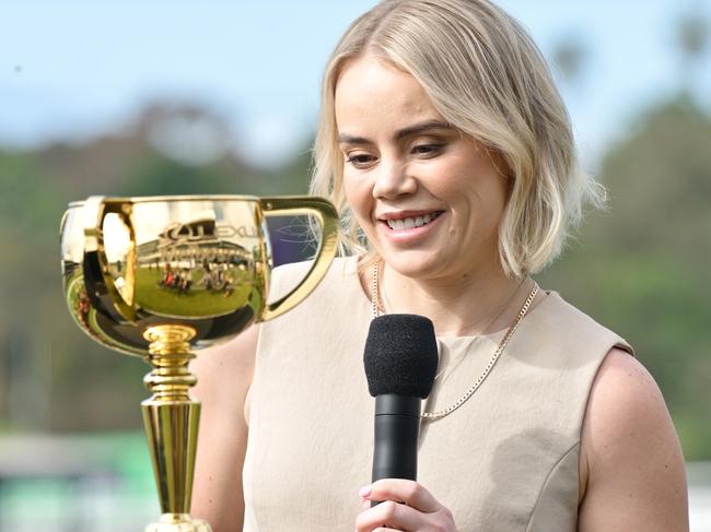 Winona Costin will take her first ride in the Melbourne Cup on Tuesday. Picture: Vince Caligiuri/Getty Images