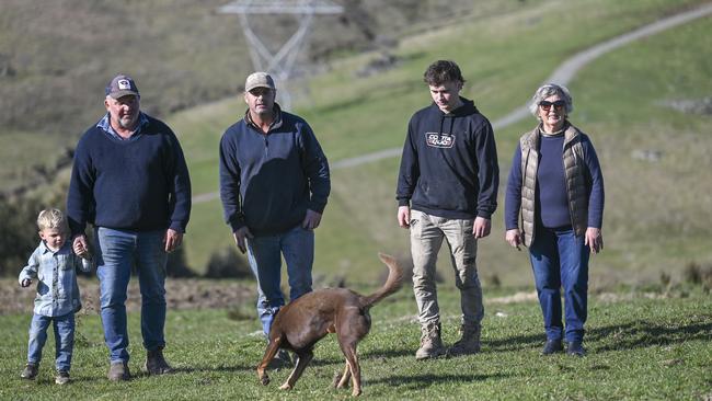 The Purcell family on their property in Batlow. Picture: Martin Ollman