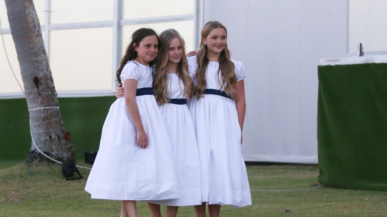 Younger guests including Brooklyn’s little sister Harper Beckham (right). Picture: Backgrid