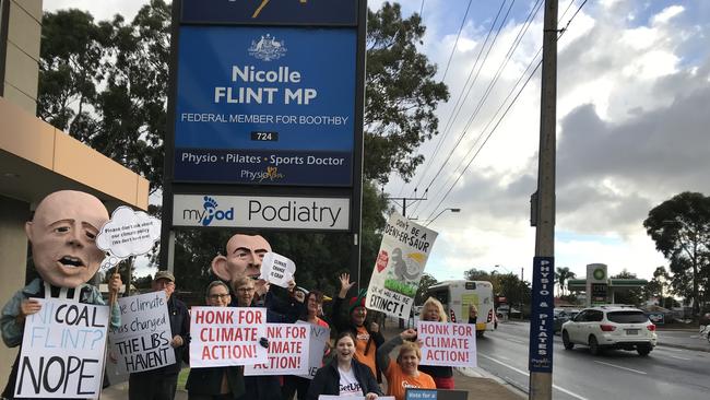 Getup activists campaigning in the South Australian seat of Boothby today.