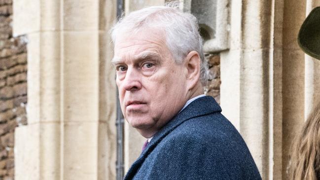 SANDRINGHAM, NORFOLK - DECEMBER 25: Prince Andrew, Duke of York attends the Christmas Day service at Sandringham Church on December 25, 2022 in Sandringham, Norfolk. King Charles III ascended to the throne on September 8, 2022, with his coronation set for May 6, 2023. (Photo by Samir Hussein/WireImage)