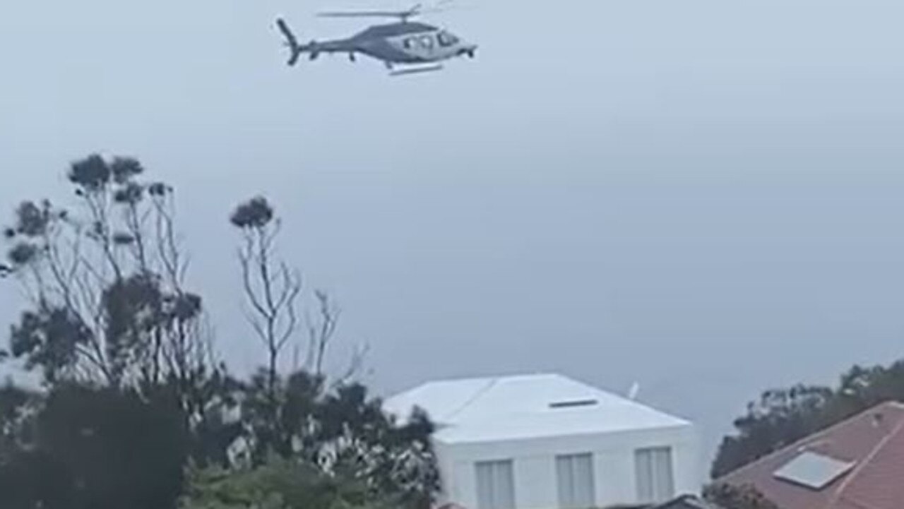 A helicopter is seen flying over South Head peninsula. Picture: Jackie Findlater/Facebook