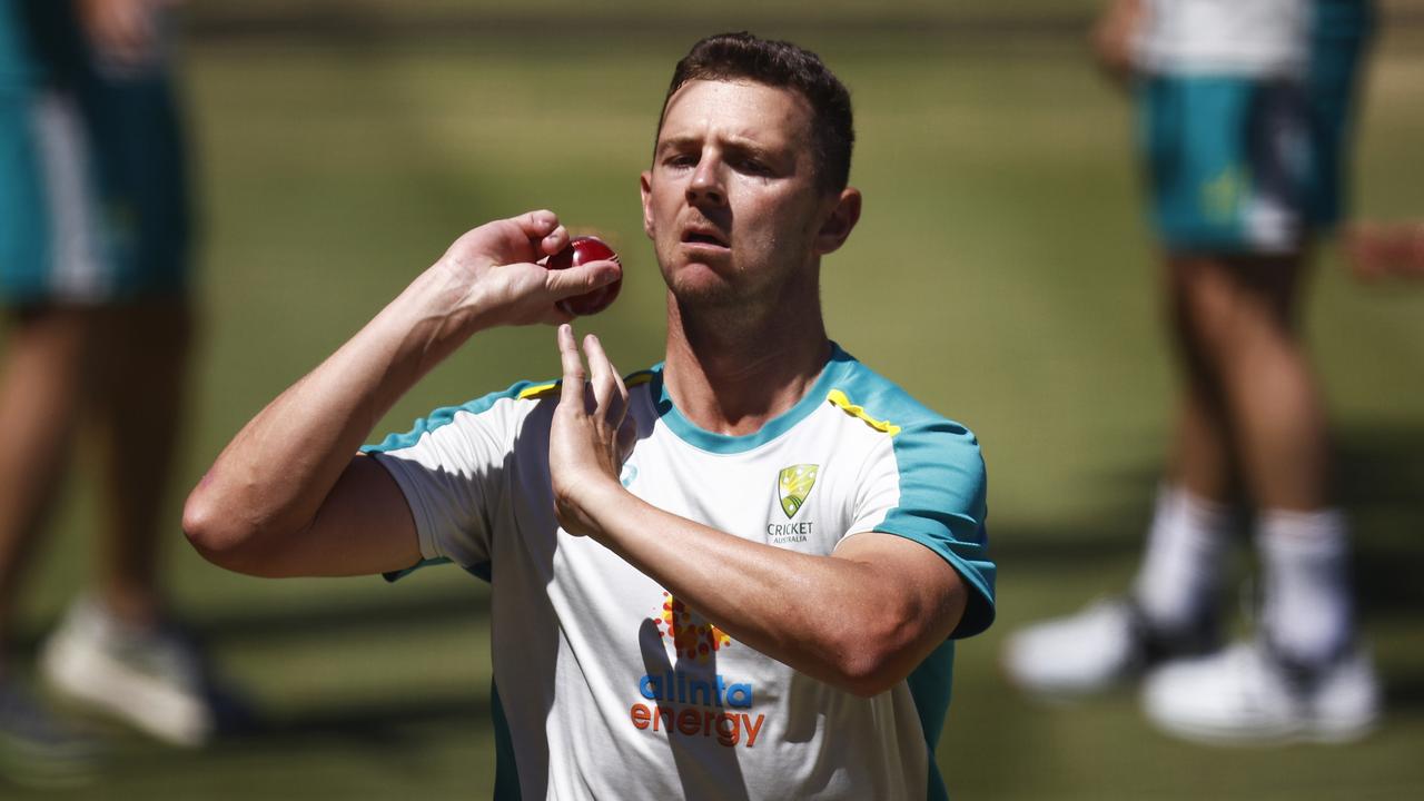 Josh Hazlewood broke down during the first Test last summer. Picture: Daniel Pockett/Getty Images