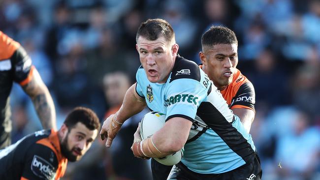 Paul Gallen has taken Williams under his wing in Cronulla. Picture: Brett Costello