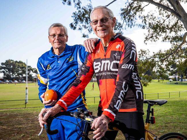 Two cancer patients Ian Hart and Graham Page with the same type of cancer, one had to pay (over $70,000) and the other didnÃt, thanks to an inequitable Government funding model. Pictured on May 4th, 2024, at Magill.Picture: Tom Huntley