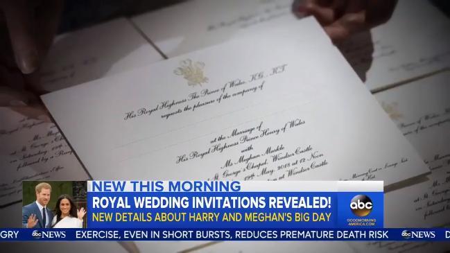 Details about Prince Harry and Meghan Markle's wedding invitations released