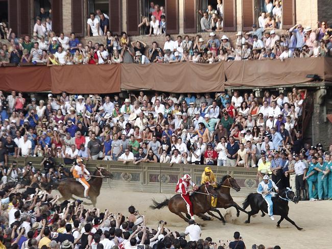 The Palio horse race is run on Siena's central square. Picture: AFP