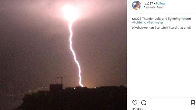 Almost 5000 lightning strikes struck Sydney between 4am and 6am. Picture: Instagram