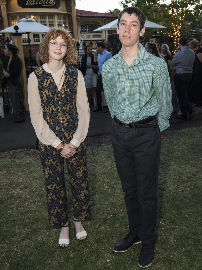 Abigail Brooks with her brother, graduate Joshua Brooks, at his Mary MacKillop Catholic College inaugural formal at Cafe Valeta, Thursday, November 19, 2020. Picture: Kevin Farmer