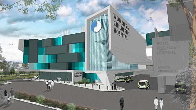 An artist's impression of the new Women's and Children's Hospital, at the new RAH site.