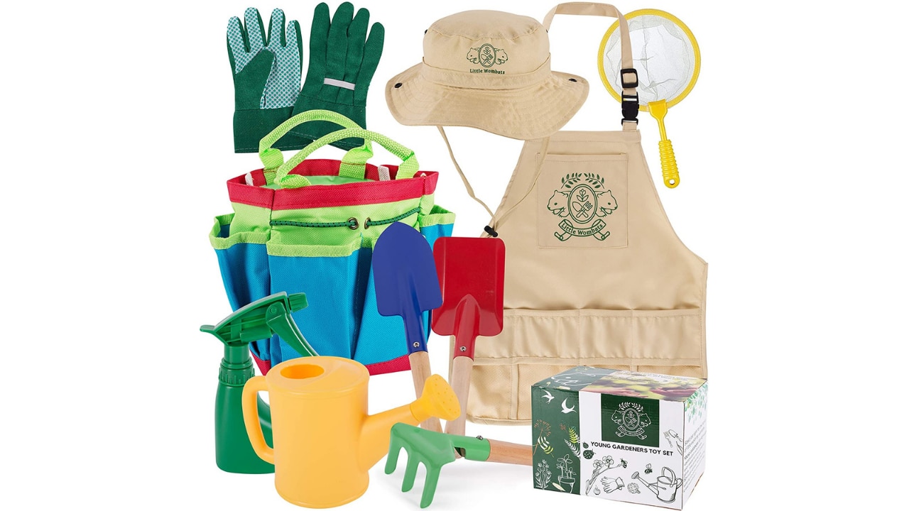 JOYIN Unicorn Kids Gardening Tool Set Toy Includes Unicorn Watering Can &  Planter, Sun Hat, Gloves, Apron and Kids Gardening Kit Like Shovel, Rake  and