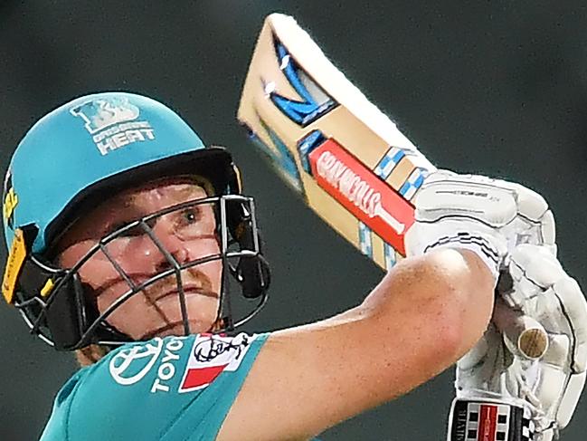 ADELAIDE, AUSTRALIA - JANUARY 21: Max Bryant of the Heat bats during the Big Bash League match between the Adelaide Strikers and the Brisbane Heat at Adelaide Oval, on January 21, 2021, in Adelaide, Australia. (Photo by Mark Brake/Getty Images)