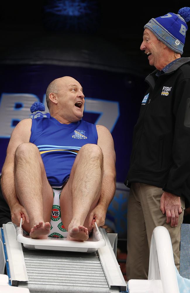 Billy Brownless and Neale Daniher share a laugh at Big Freeze 7. Picture: Michael Klein