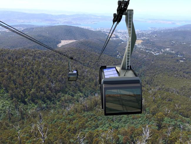 DEVELOPMENT: Tasmanian Government has no plans to refer the cable car on kunanyi/Mt Wellington to the Major Projects process. Image: MWCC