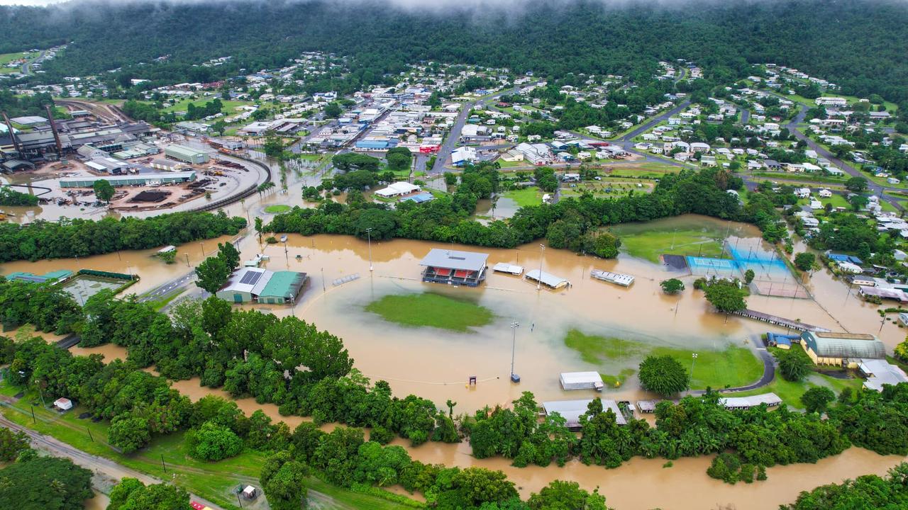 Tully Showgrounds has been inundated for the second time in three months with Tully Tigers rugby league club's volunteers forced to clean up yet again. Image: Daley Rata-Makene