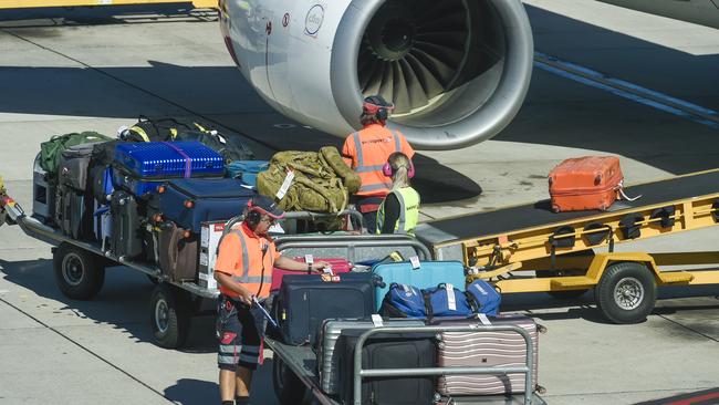 Qantas airport baggage handlers. Picture: Supplied