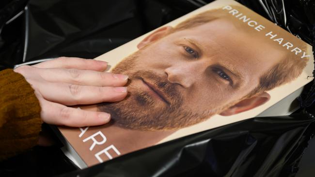 Copies of Spare by Prince Harry go on sale at a bookstore in London on Tuesday. Picture: Getty Images