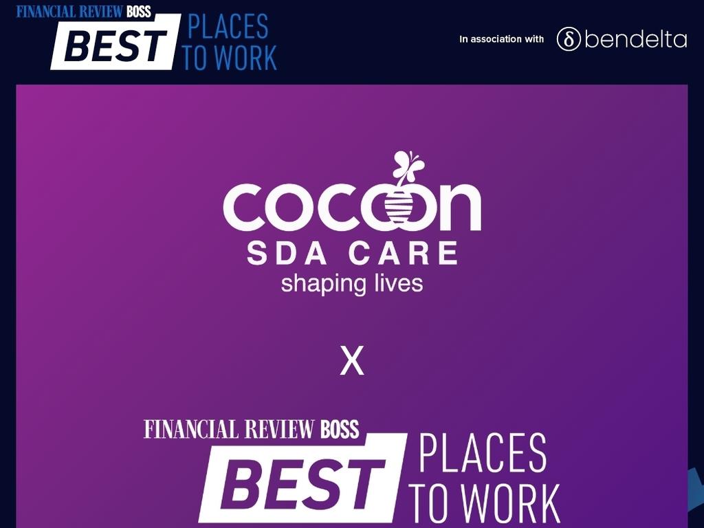 Cocoon SDA Care website, which claimed it had been named by the Australian Financial Review as one of the best polaces to work. Supplied