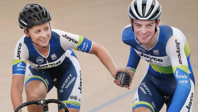 Annette Edmondson 24 and her brother Alex Edmondson 21 (Track Cyclists) at the Adelaide SuperDrome. 18/12/15 Picture: Stephen Laffer