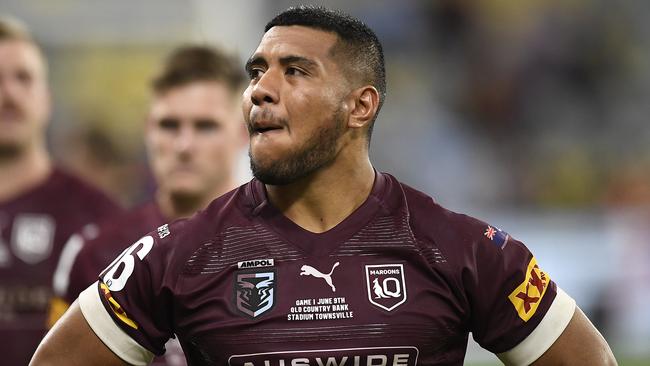 Queensland prop Moeaki Fotuaika will miss one game with an early guilty plea. Picture: Getty Images