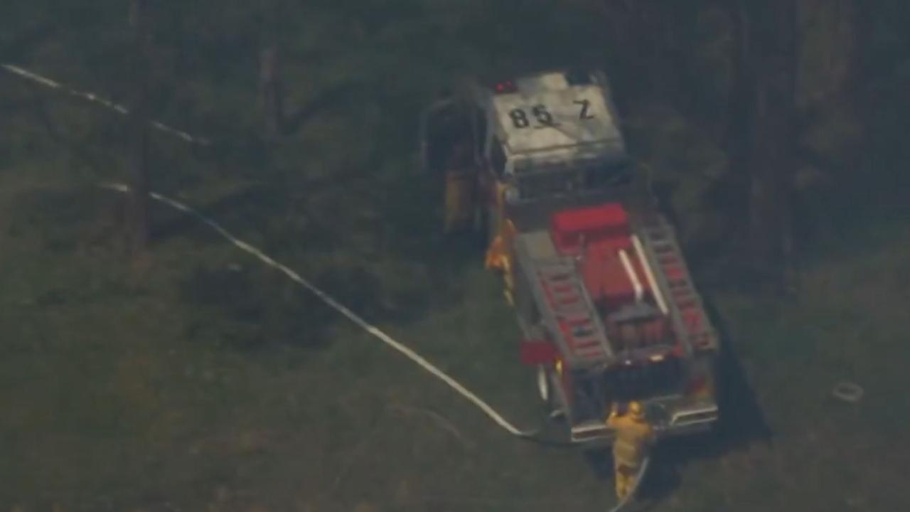 The fire in the far west started in a blue gum plantation. Picture: Channel 7