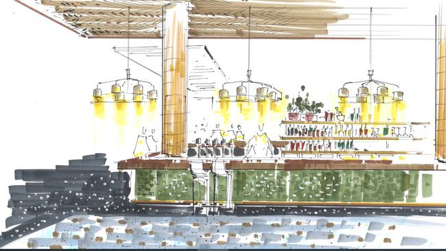 An artist's impression of the refurbished main bar. Picture: Richards Stanisich