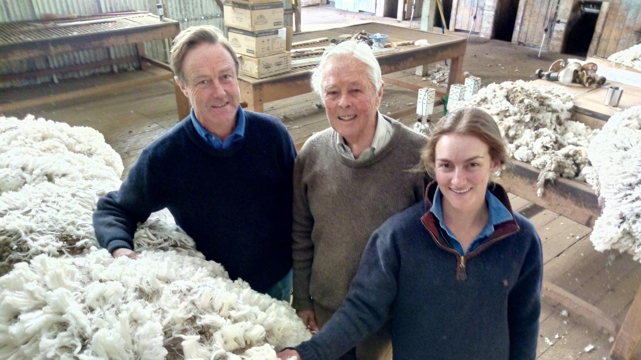 Hazeldean, Monaro, NSW, from left: Jim, James and Bea Litchfield. Pic credit: Sarah Hudson