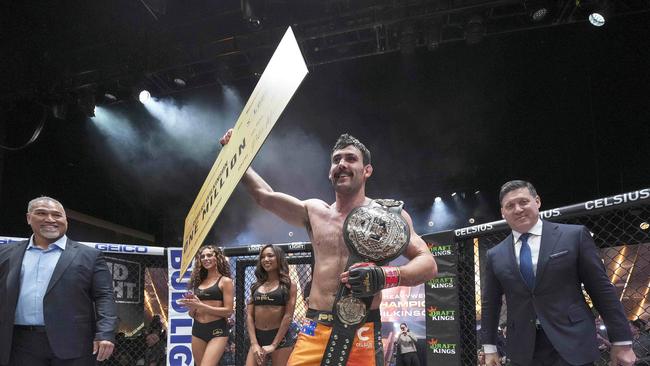 Tasmanian fighter Rob Wilkinson has returned to Hobart after a smashing defeat of Russian Omari Akhmedov to claim the Professional Fighters League Light-Heavyweight Championship in New York City. Picture: supplied