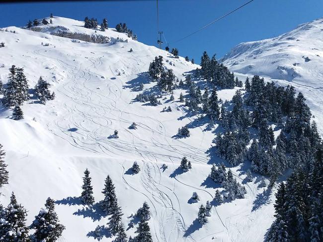 The mountain slopes at the Parnassos Ski Centre.