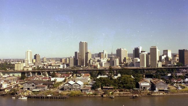 Kangaroo Point and city skyline from New Farm in 1982. Picture: Brisbane City Council