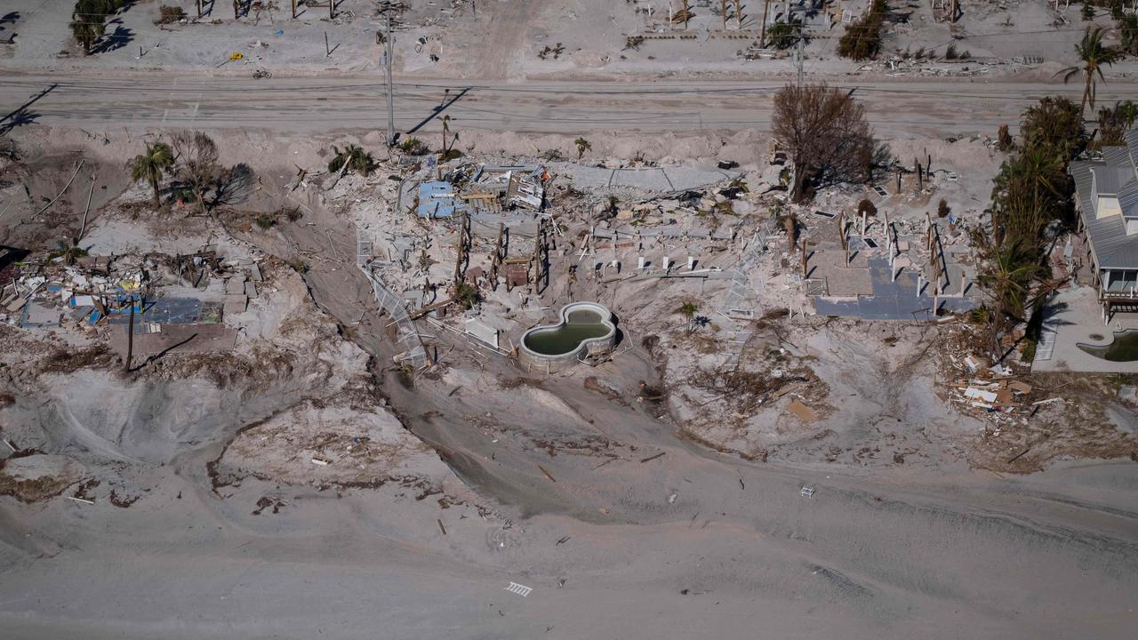 An aerial picture shows destroyed houses in the aftermath of Hurricane Ian in Fort Myers Beach, Florida. Picture: AFP