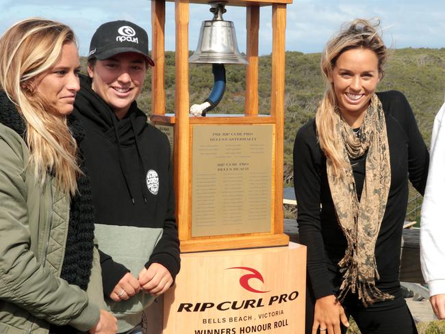 Courtney Conlogue, Tyler Wright and Sally Fitzgibbon ahead of the competition.