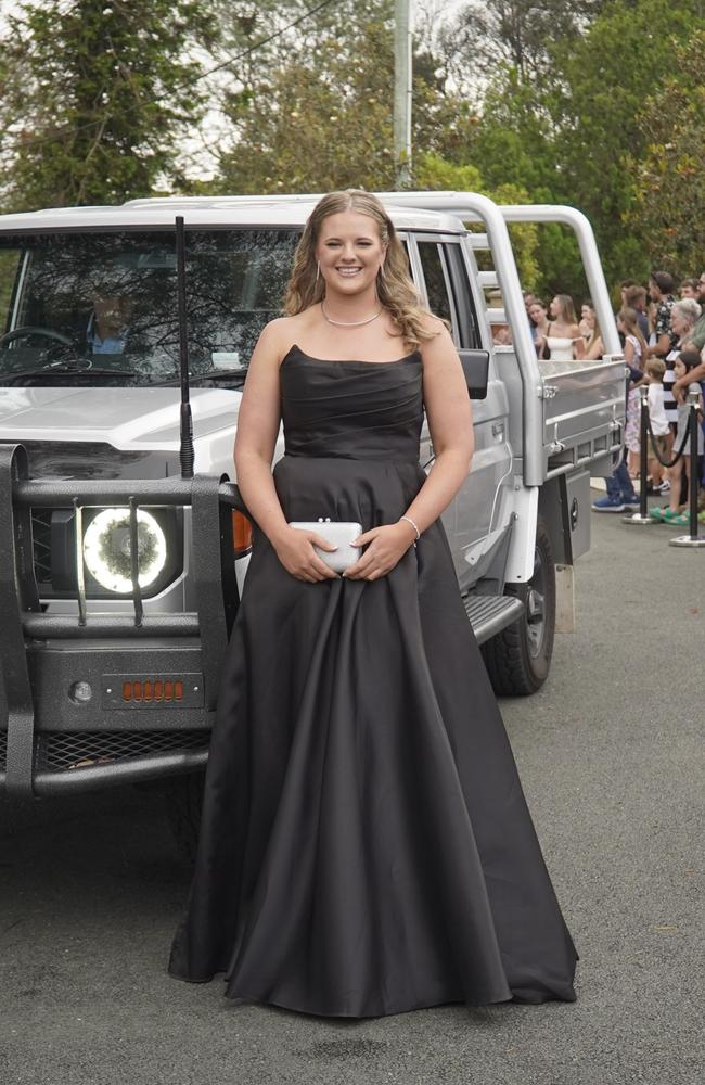 Students arriving in style for the 2024 Glasshouse Christian College formal at Flaxton Gardens.