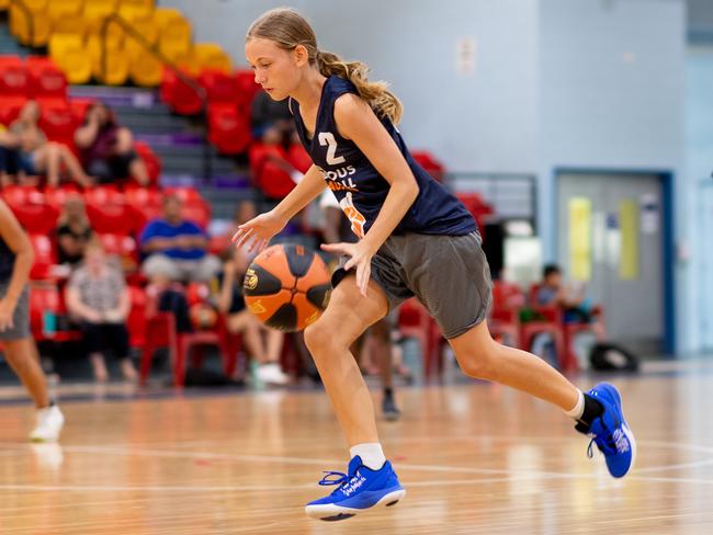 Dangalabba standout Shayla Gibson dribbles down the court. Picture: Che Chorley