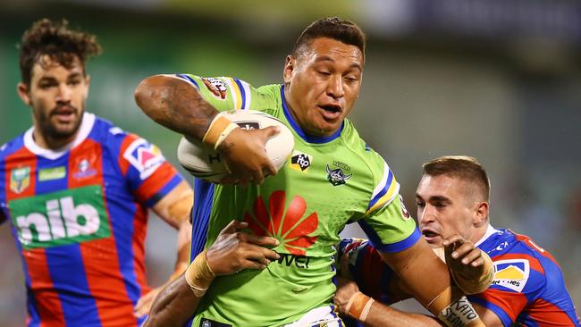 Josh Papalii is improving his workrate for the Raiders. Picture: Mark Nolan