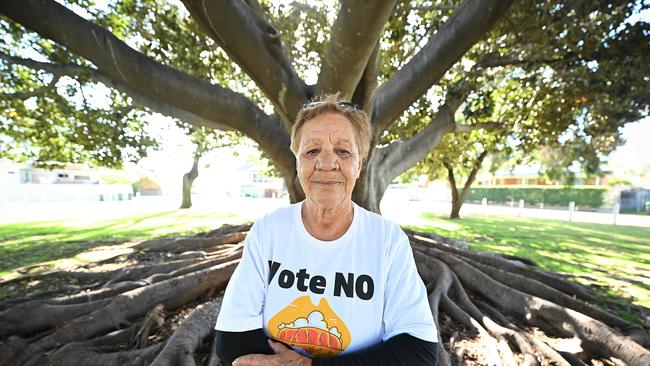 Moree elder Jacqueline Cain has made up her mind and wears her T-shirt with pride. Picture: Lyndon Mechielsen/The Australian