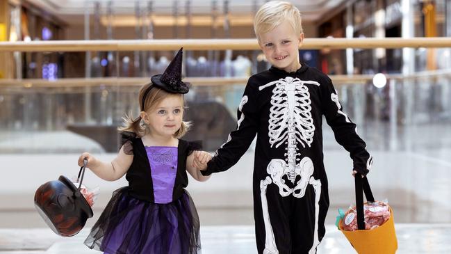 Georgia and Campbell are ready to check out Eastland's Halloween trail on Thursday. Picture: Supplied.