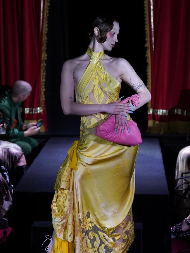 Charteuse! A model walks the runway during the Nicol & Ford show at Australian Fashion Week 2025 on May 15, 2025 in Sydney, Australia. (Photo by Nina Franova/Getty Images)