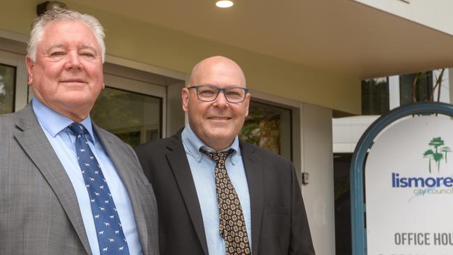 Lismore City Council new General Manager John Walker with Mayor Steve Krieg at Lismore council chambers Oliver Avenue Goonellabah, 9 February 2022