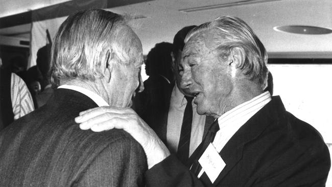 Ray Lindwall (left) and Keith Miller. “When you played against them, you were not scared what the rest of the world would offer,’’ Ken Archer said.