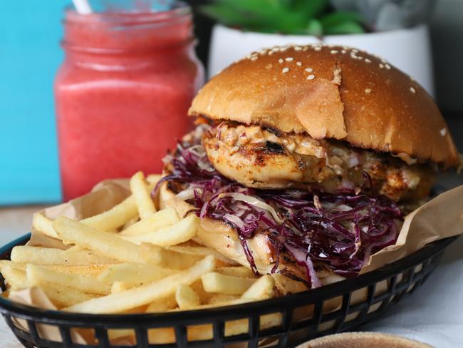 The fried chicken burger. Picture: Jenifer Jagielski