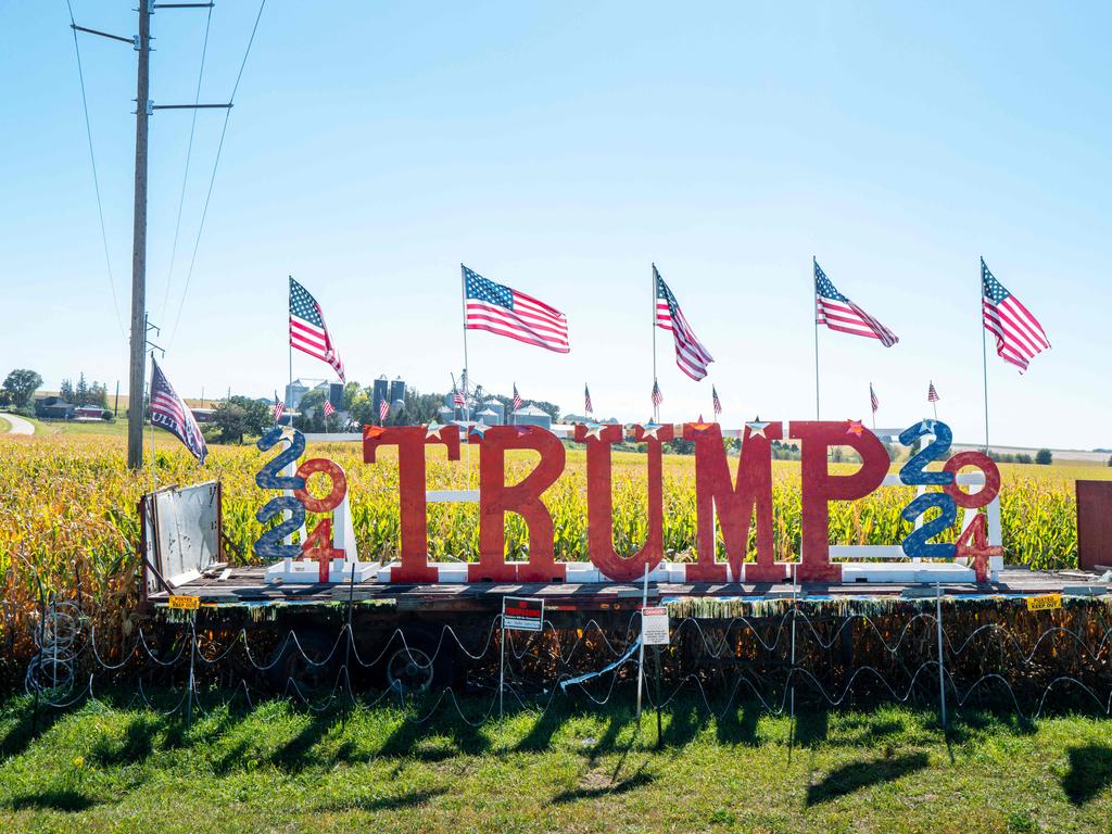 A Trump sign in Minnesota where the former president was campaigning. Picture: Getty Images via AFP