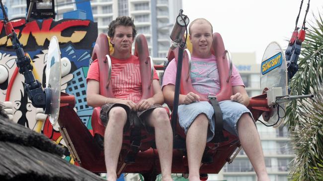 Lloyd Scroope and Keith Cocks from Yass get ready to launch.