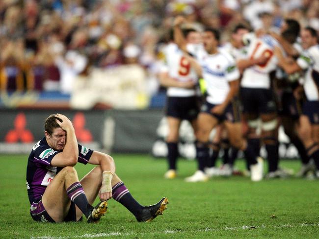 Ryan Hoffman after the Storm’s 2006 grand final loss.