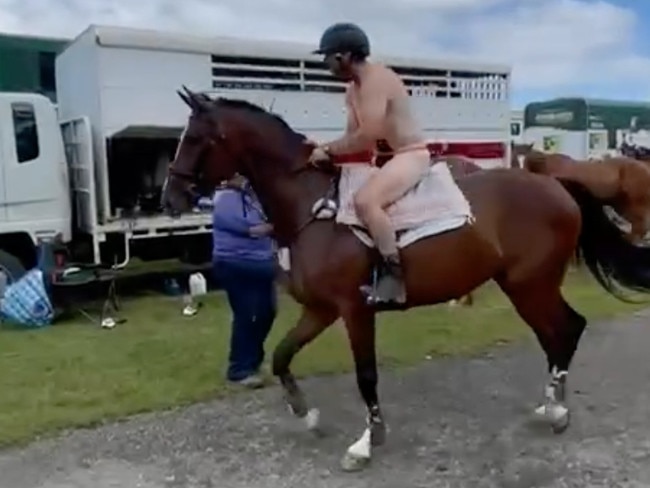 Shane Rose was suspended after a complaint about him wearing a mankini during a fancy dress showjumping event.