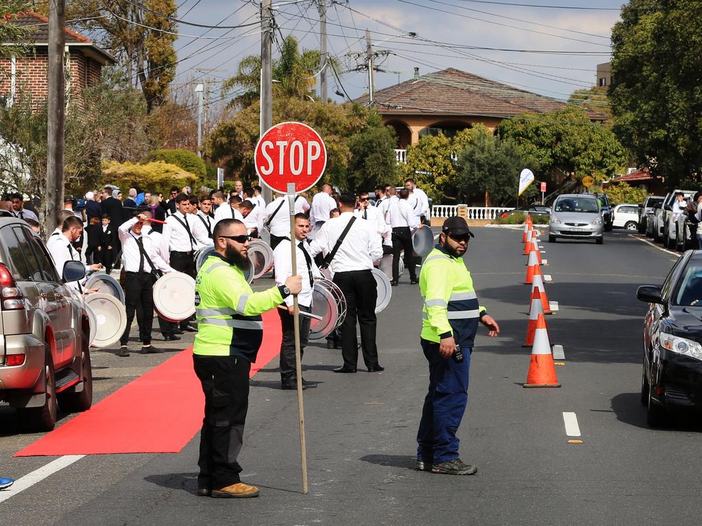 Streets were blocked off for the celebrations, including drummers. Picture: Toby Zerna