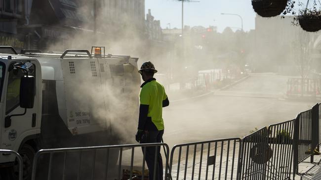 Progress of Russell Street Refresh as Toowoomba Regional Council undertakes work to revitalise the historic street. Picture: Kevin Farmer