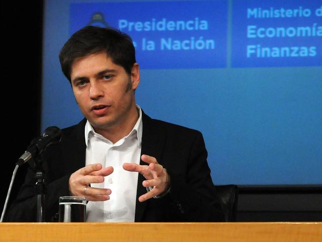 Argentina's Economy Minister Axel Kicillof speaking about the country's debt.